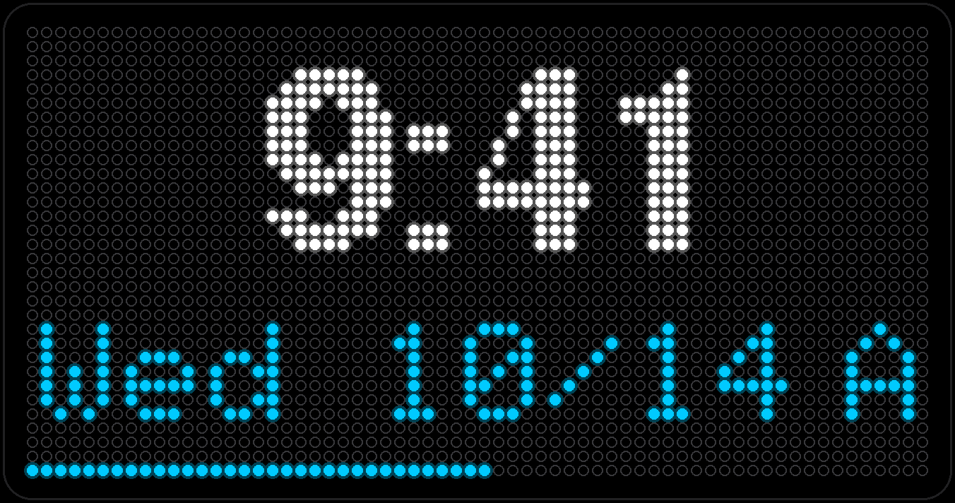 Clock on the PixelPop panel