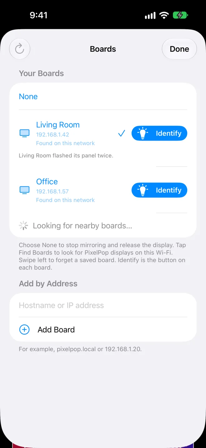 Identify flashing a board
