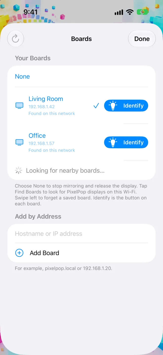 Boards sheet