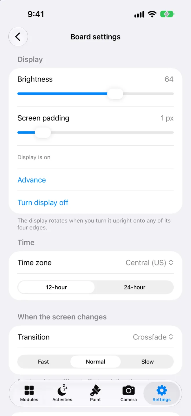 Other board settings
