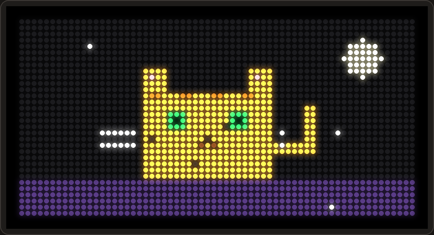 Pixel cat under the moon on PixelPop
