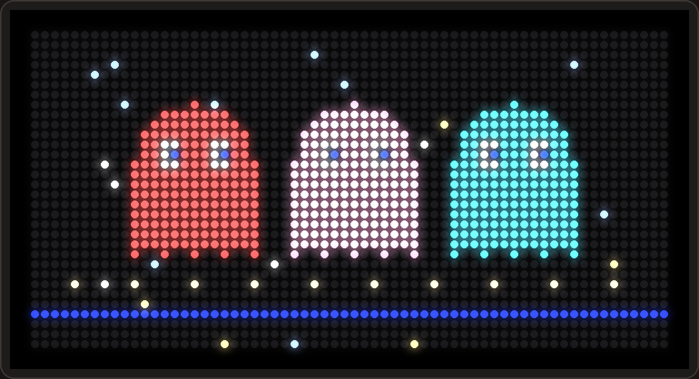 Three pixel ghosts on PixelPop