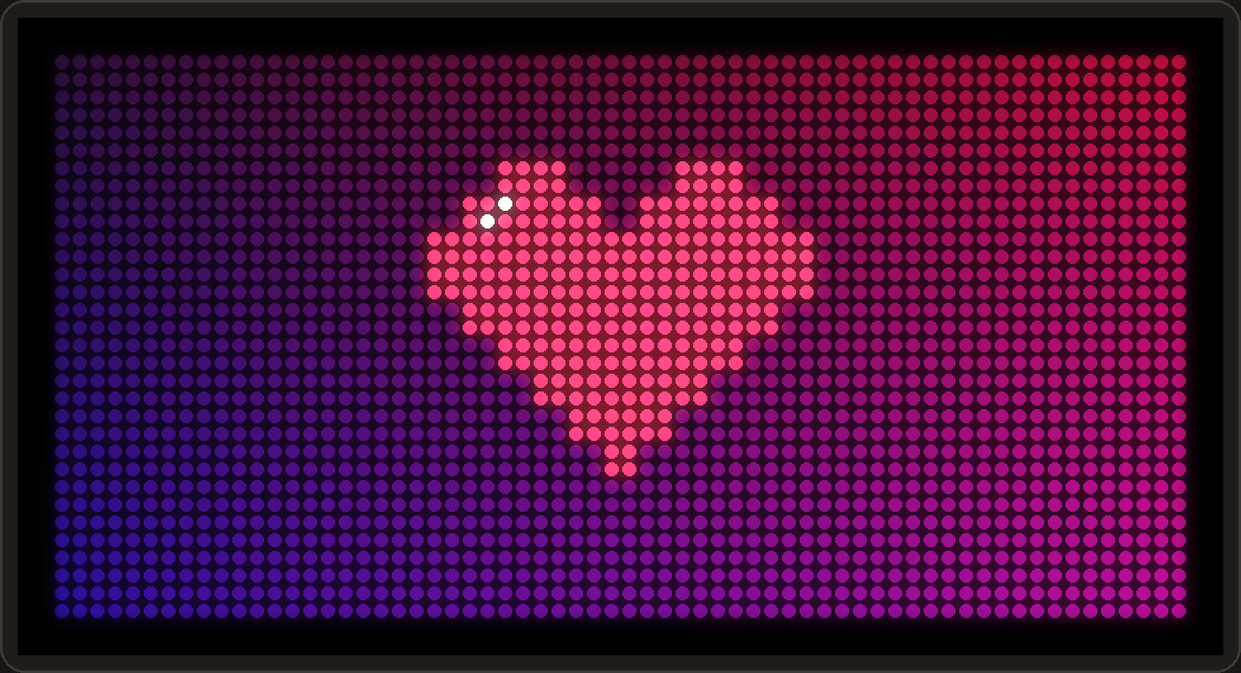Pixel heart on a gradient on PixelPop