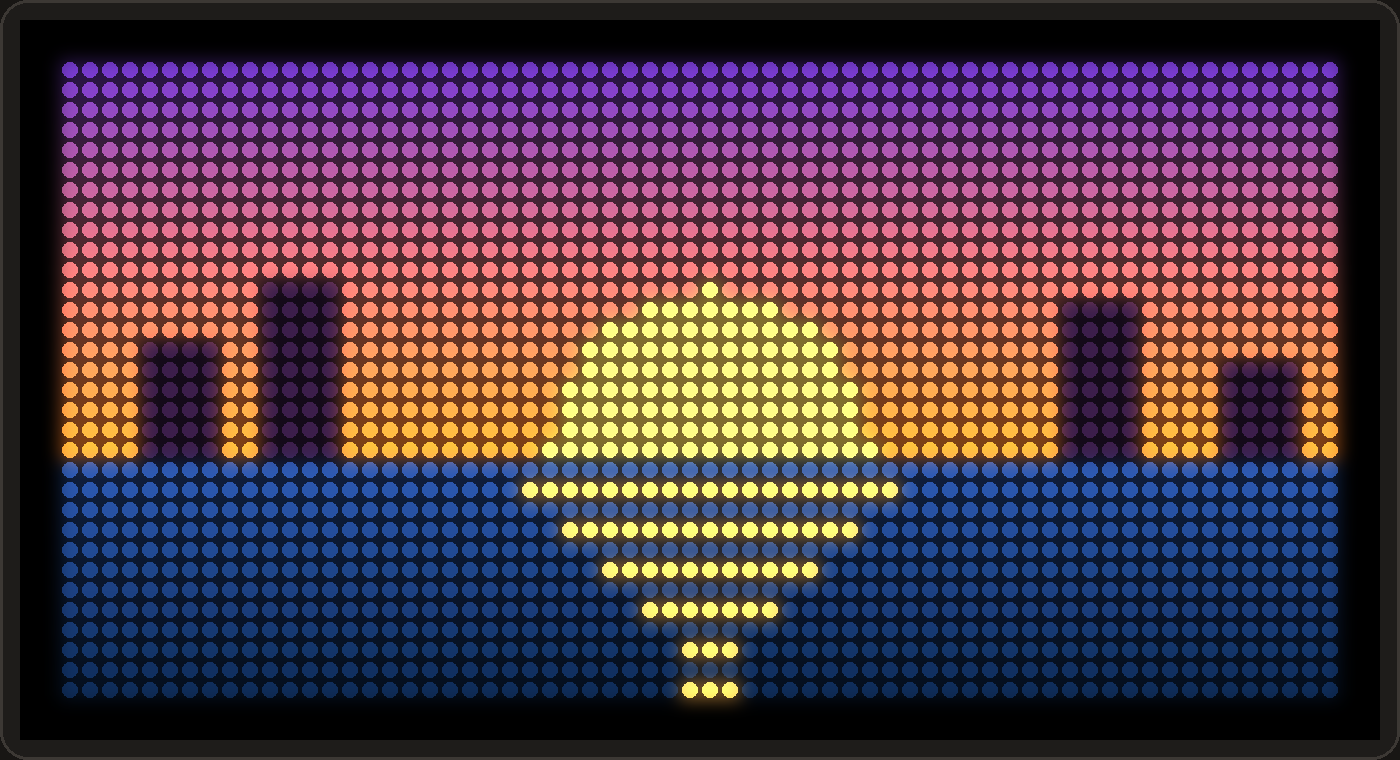 Pixel sunset over water on PixelPop
