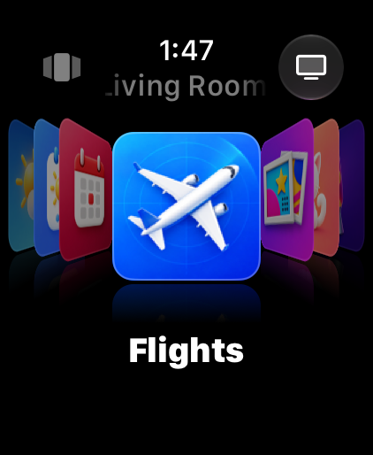 Modules mode: Cover Flow with Flights in the center