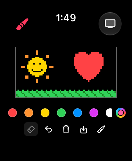 Paint with the Eraser tool; no color is ringed