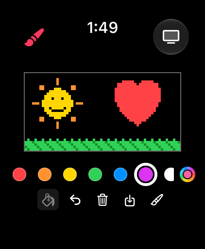 Paint with the Fill tool and purple selected